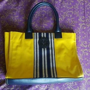 Tory Burch Ella Striped Canvas Tote Bag